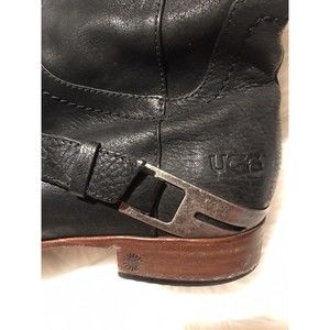 UGG Channing Tall Black Equestrian  Leather Riding Boots 3184 Womens US 9 EU40